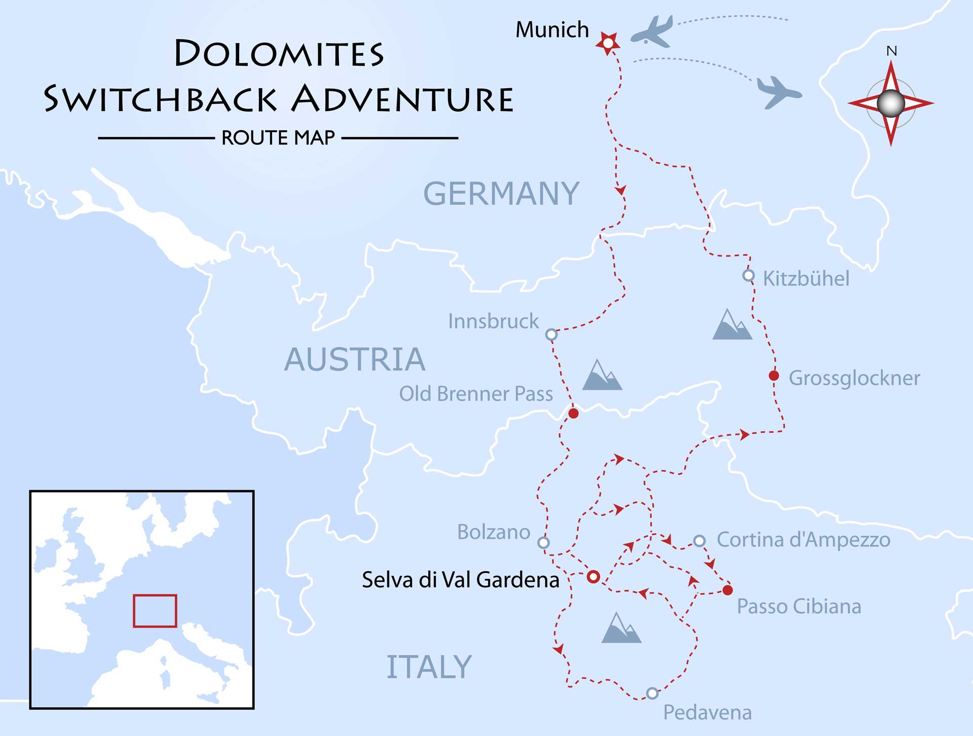 Dolomites Switchback Challenge Map