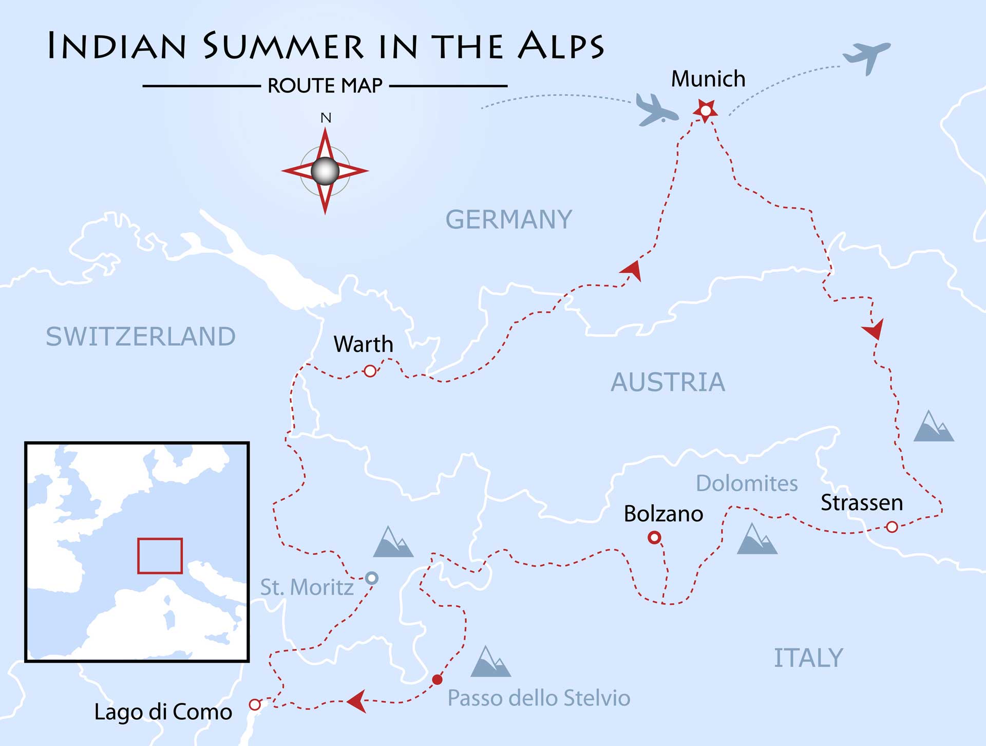 Indian Summer in the Alps Map
