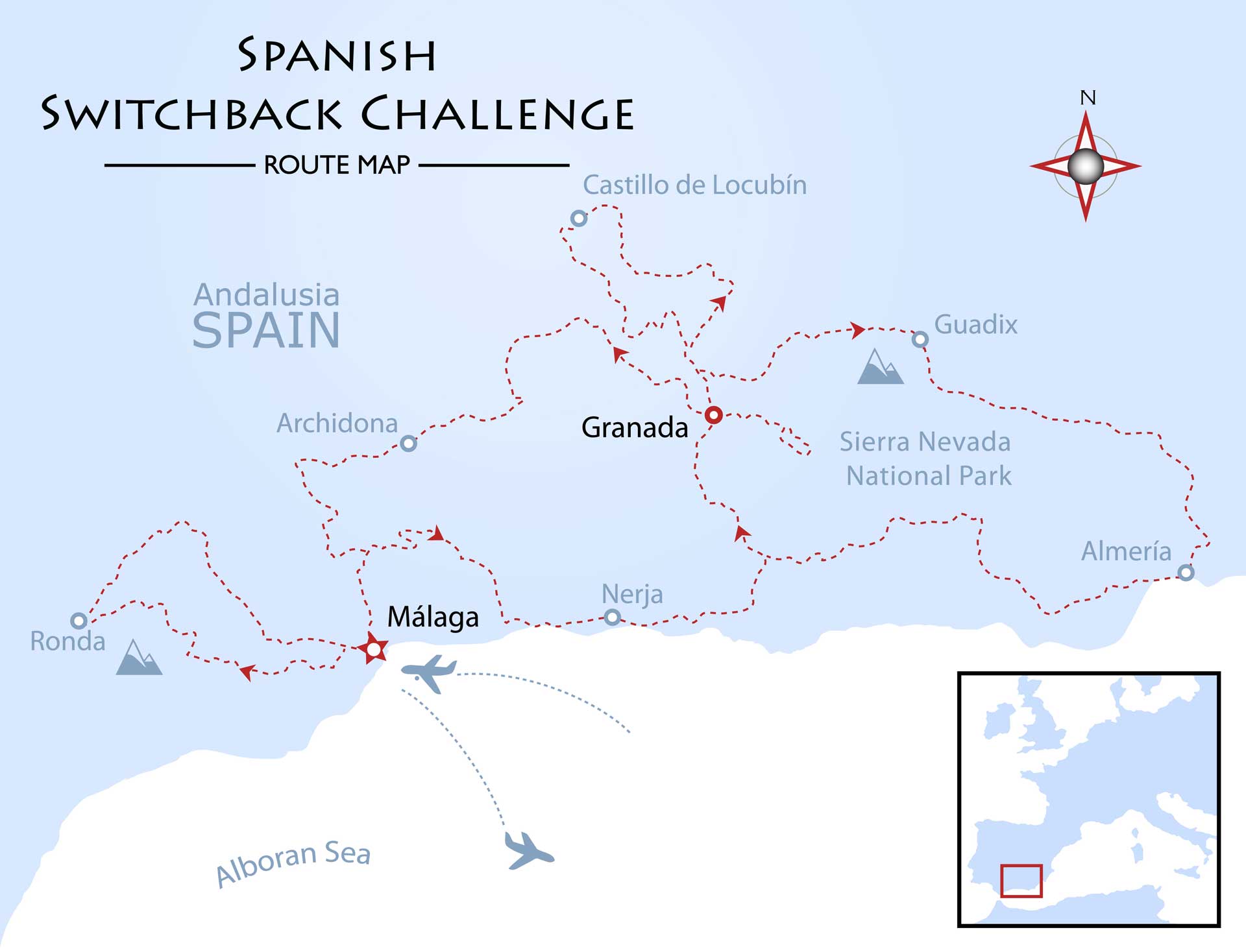 Spanish Switchback Challenge Map