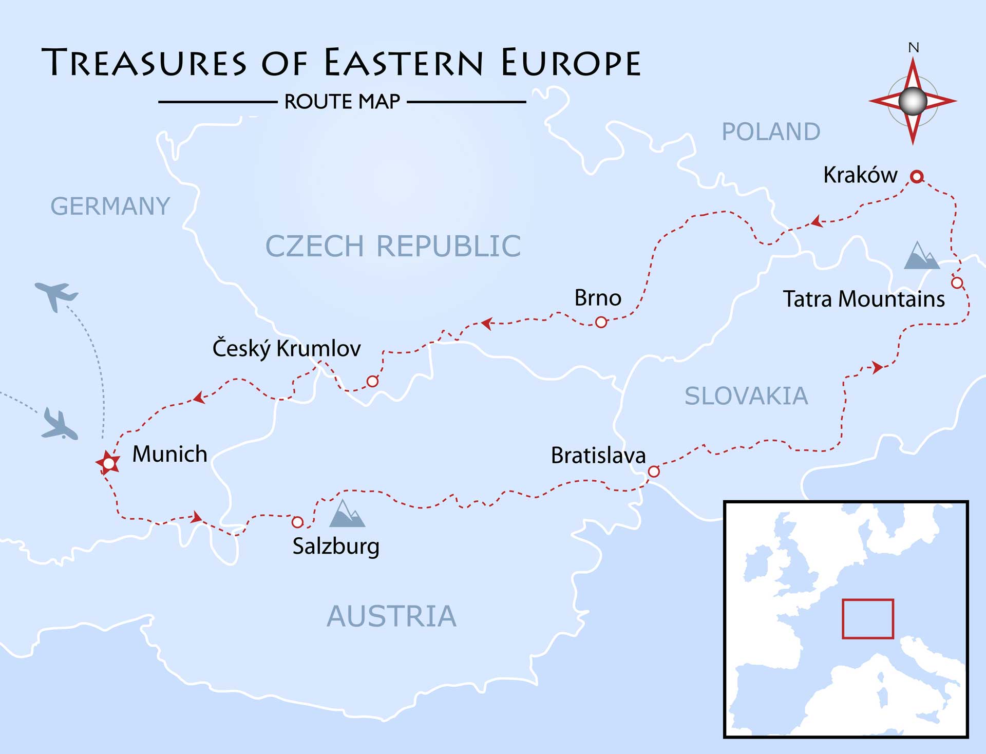 Treasures of Eastern Europe Map