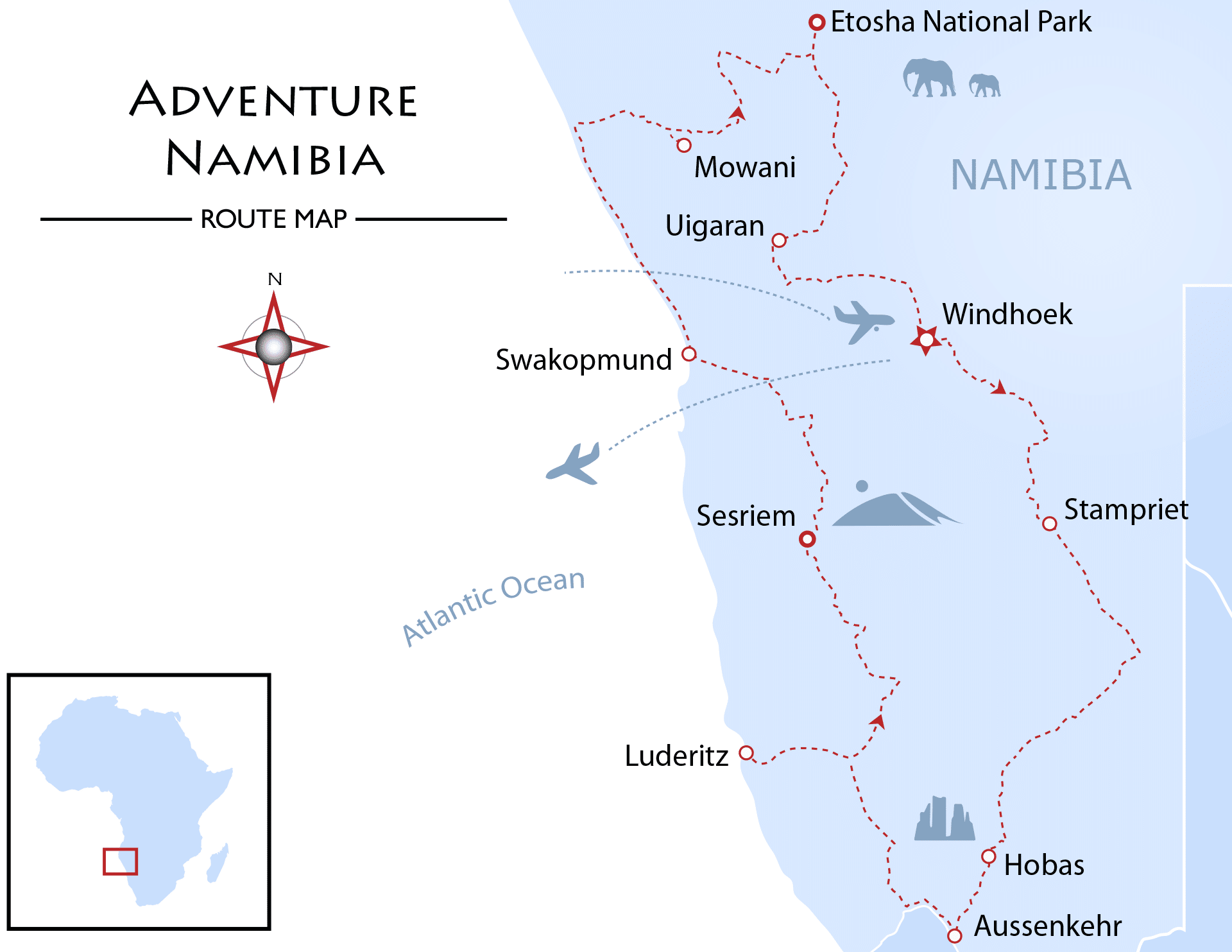 Adventure Namibia Map